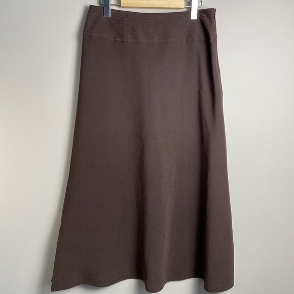 David Brooks Women's Brown Pull On Maxi A-Line Polyester Skirt Size 8 - Picture 1 of 13